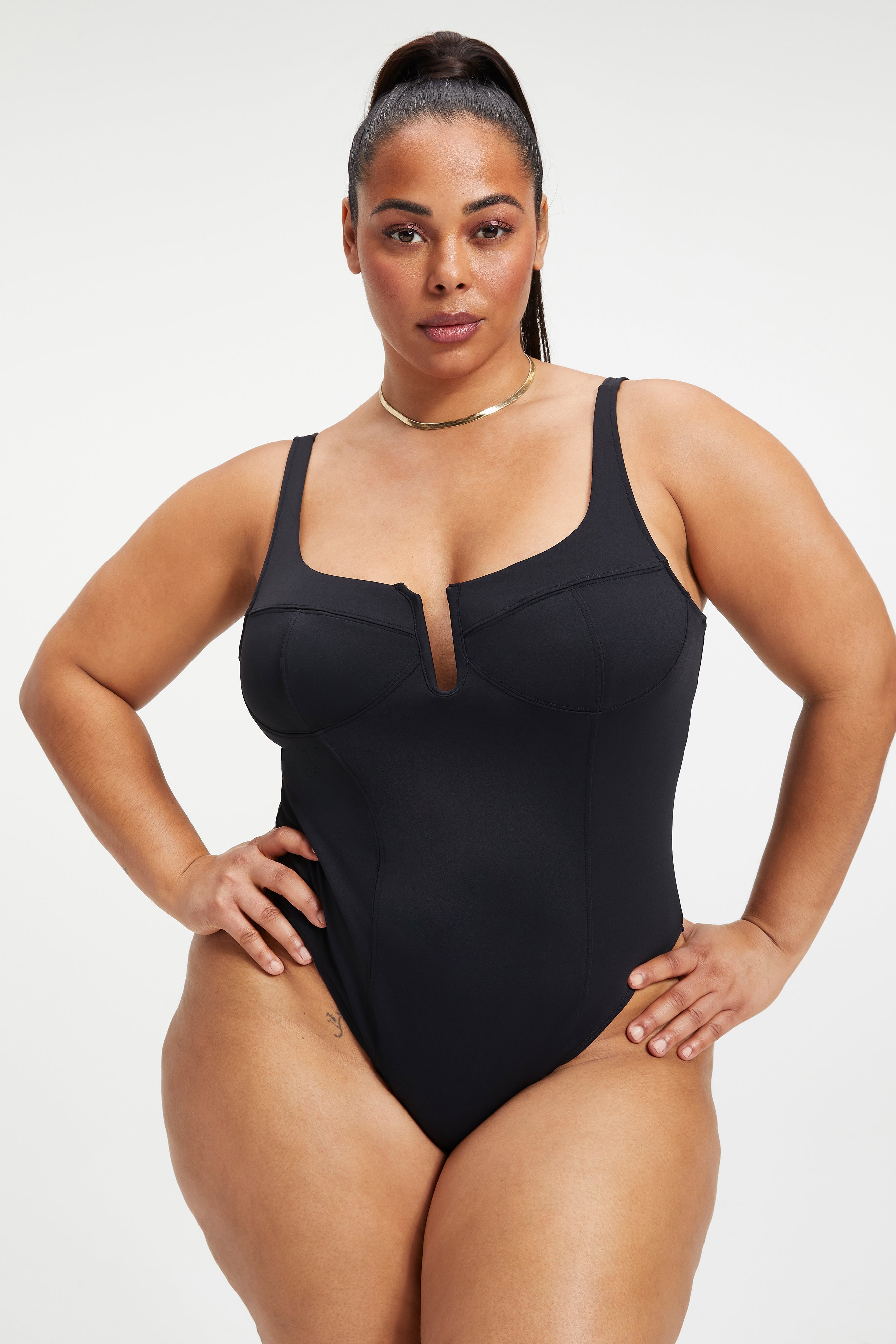 SCUBA U CORSET BODYSUIT | BLACK001 - GOOD AMERICAN