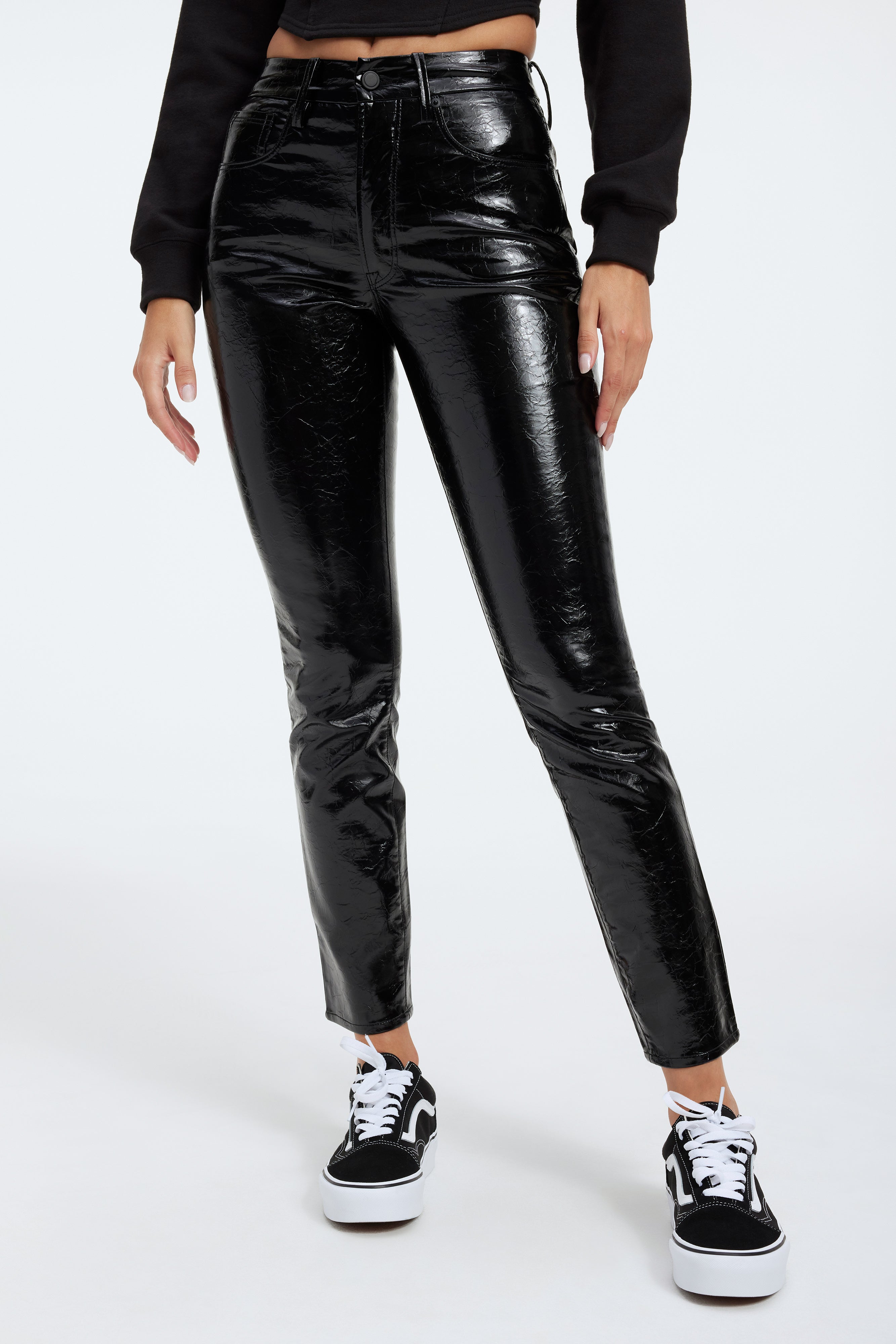 GOOD CLASSIC FAUX LEATHER PANTS | BLACK001 - GOOD AMERICAN