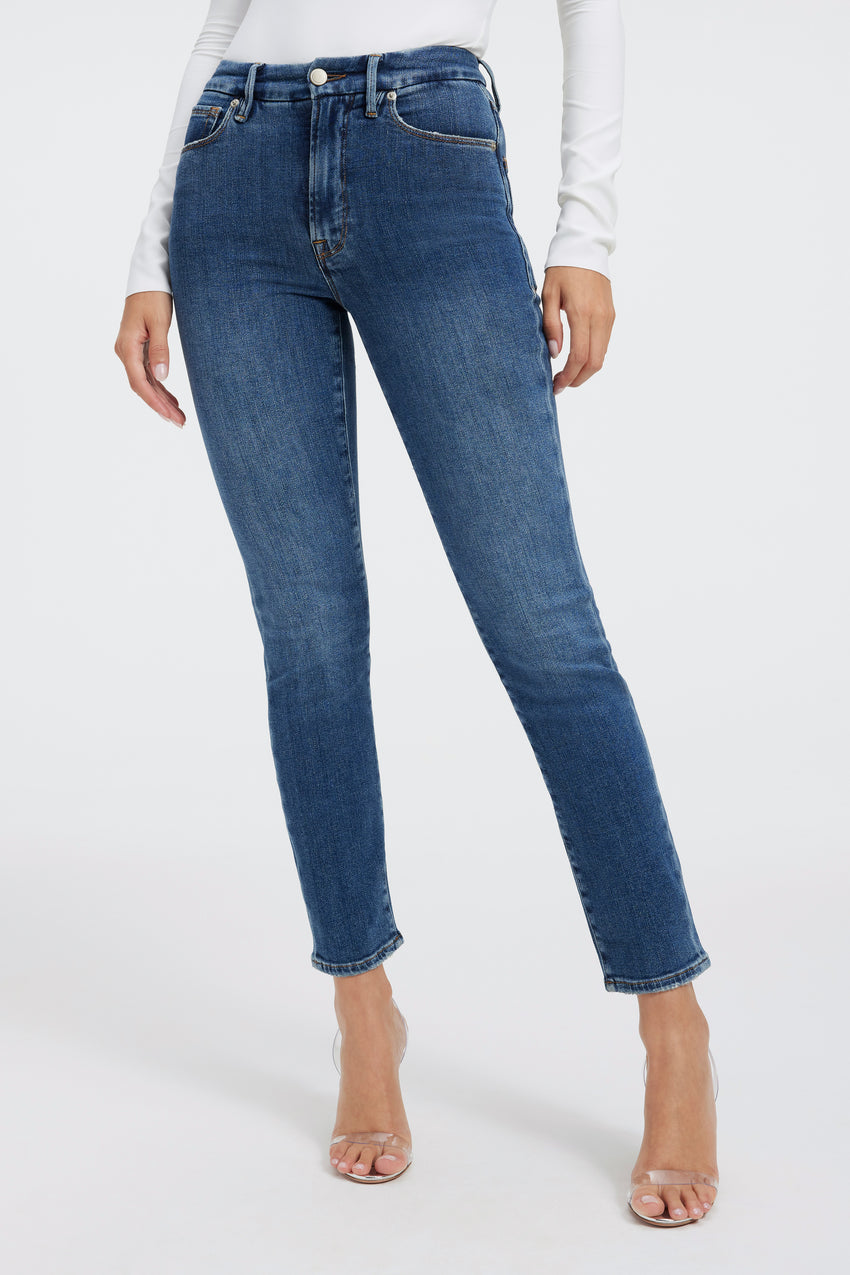 GOOD CLASSIC  SLIM STRAIGHT CASHMERE JEANS | INDIGO343 View 0 - model: Size 0 |