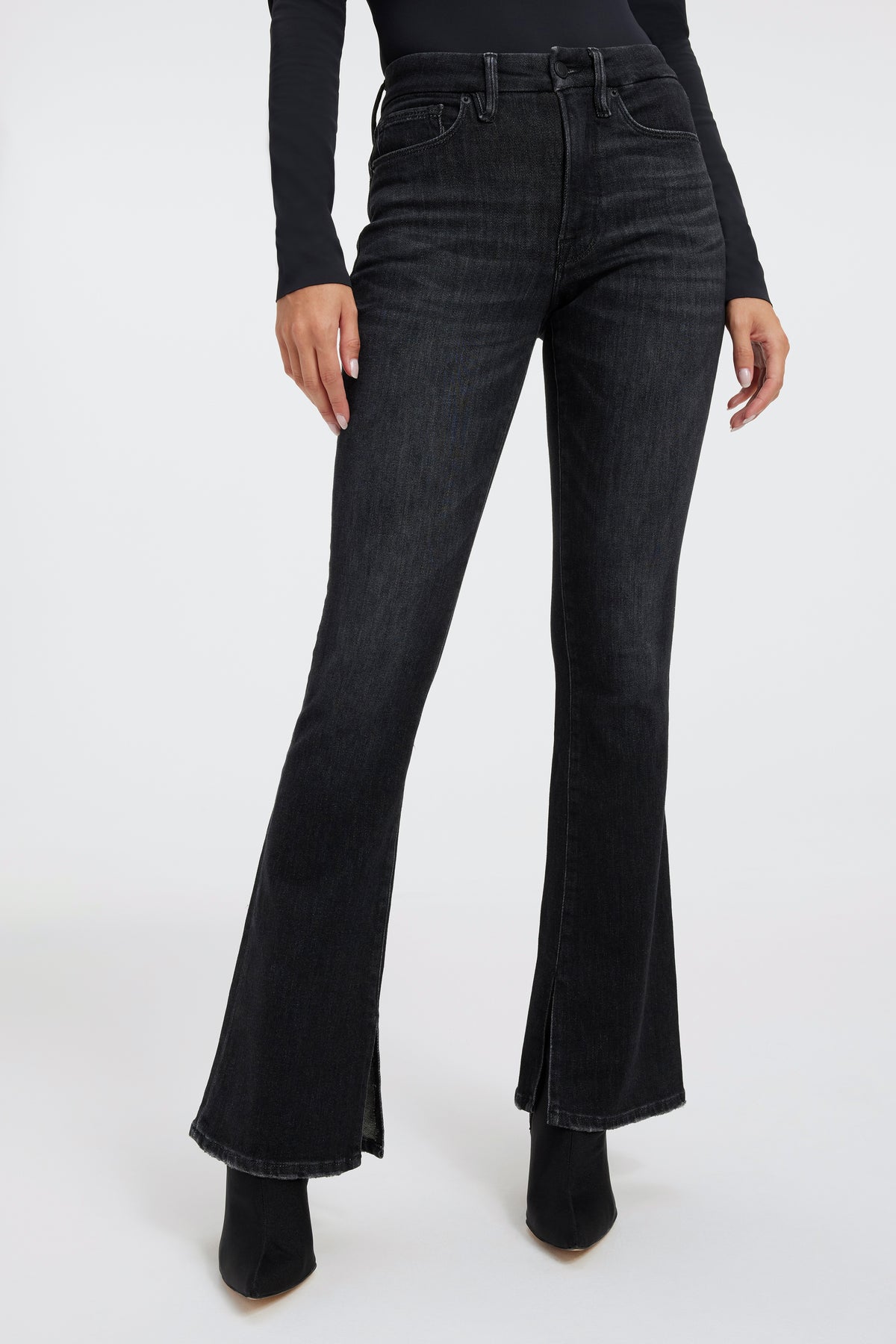 GOOD CLASSIC SLIM BOOTCUT CASHMERE JEANS | BLACK218 - GOOD AMERICAN