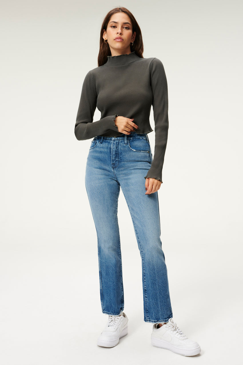 GOOD CURVE STRAIGHT JEANS | BLUE858 View 1 - model: Size 0 |