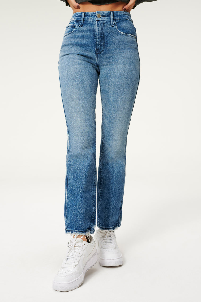 GOOD CURVE STRAIGHT JEANS | BLUE858 View 0 - model: Size 0 |