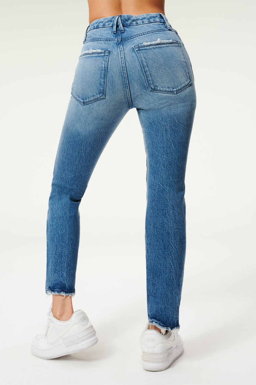 GOOD CURVE STRAIGHT JEANS | BLUE858 View 3 - model: Size 0 |