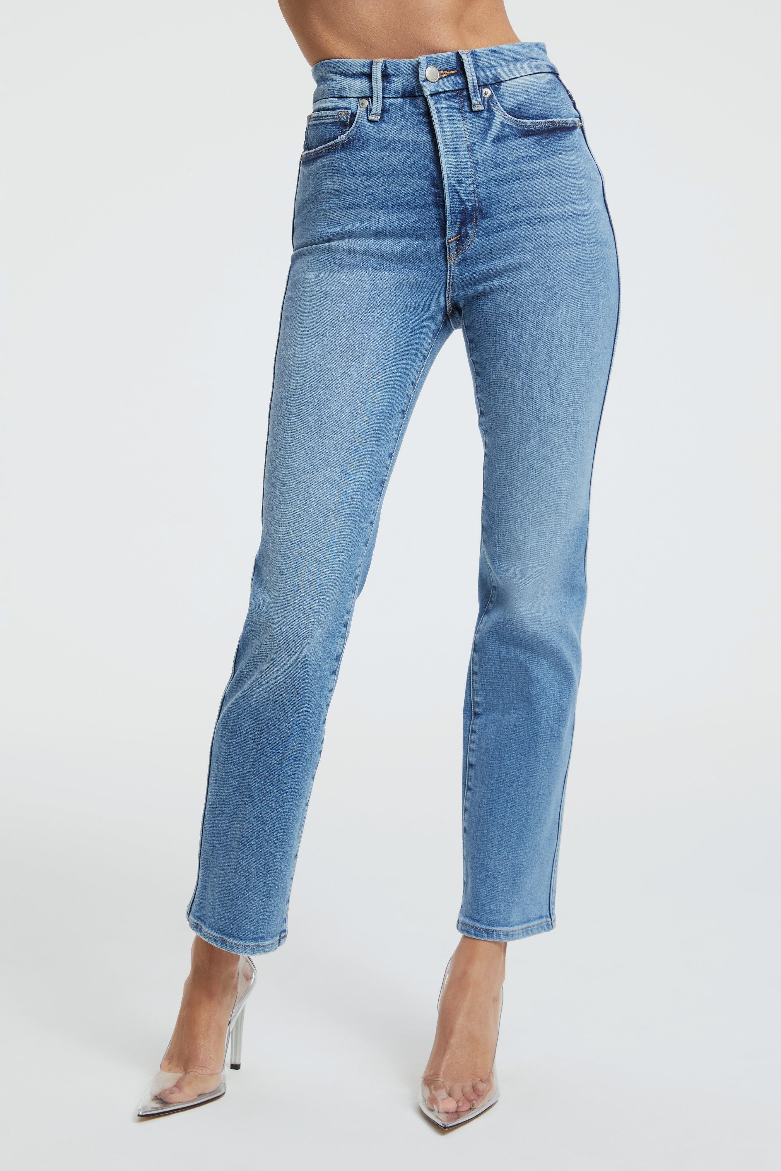 GOOD CURVE STRAIGHT LIGHT COMPRESSION JEANS | INDIGO268 - GOOD AMERICAN