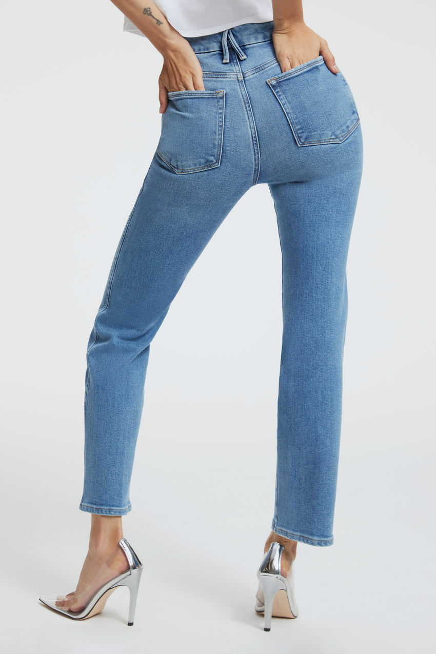 GOOD CURVE STRAIGHT LIGHT COMPRESSION JEANS | INDIGO268 - GOOD AMERICAN