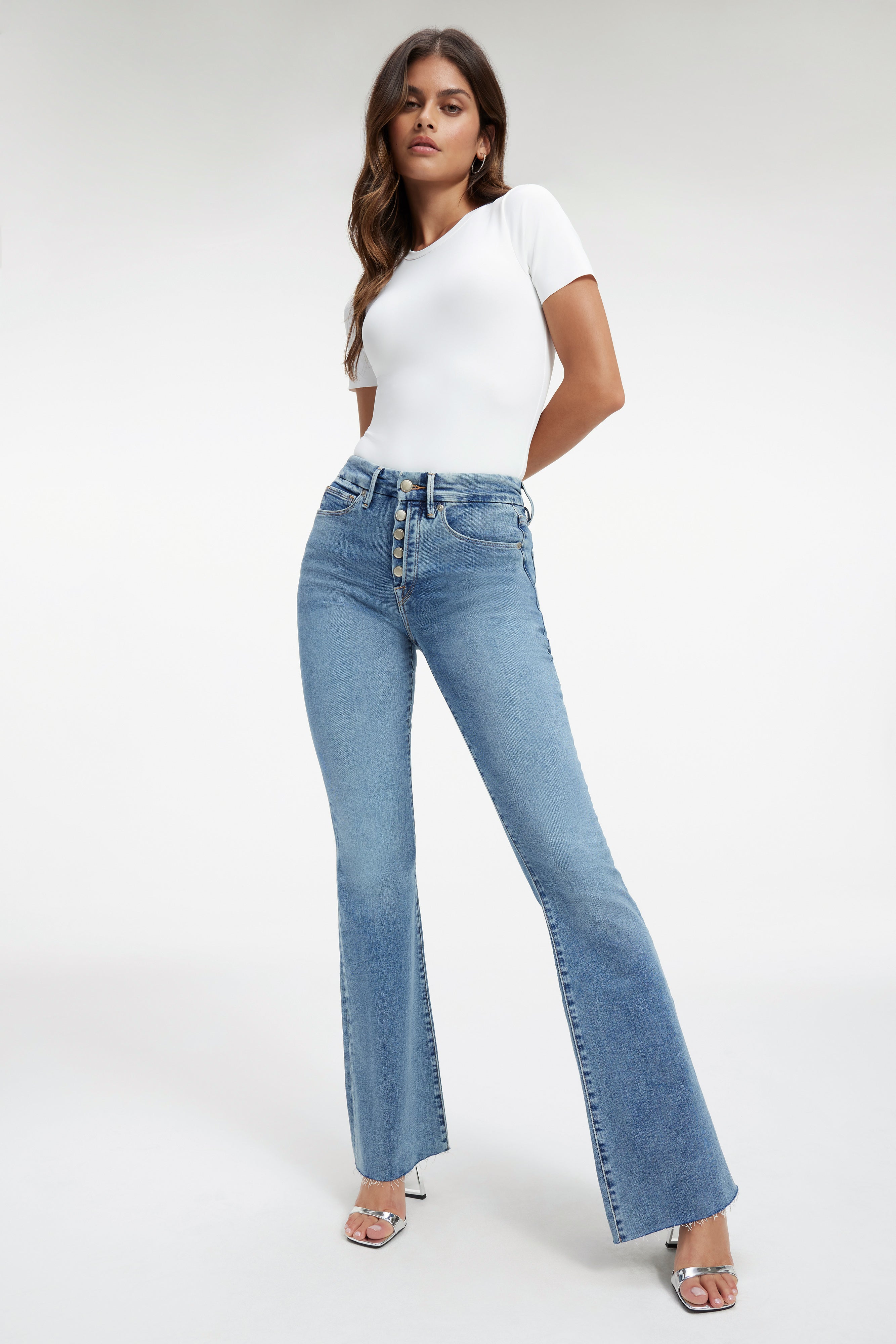 GOOD LEGS FLARE JEANS | INDIGO330 - GOOD AMERICAN