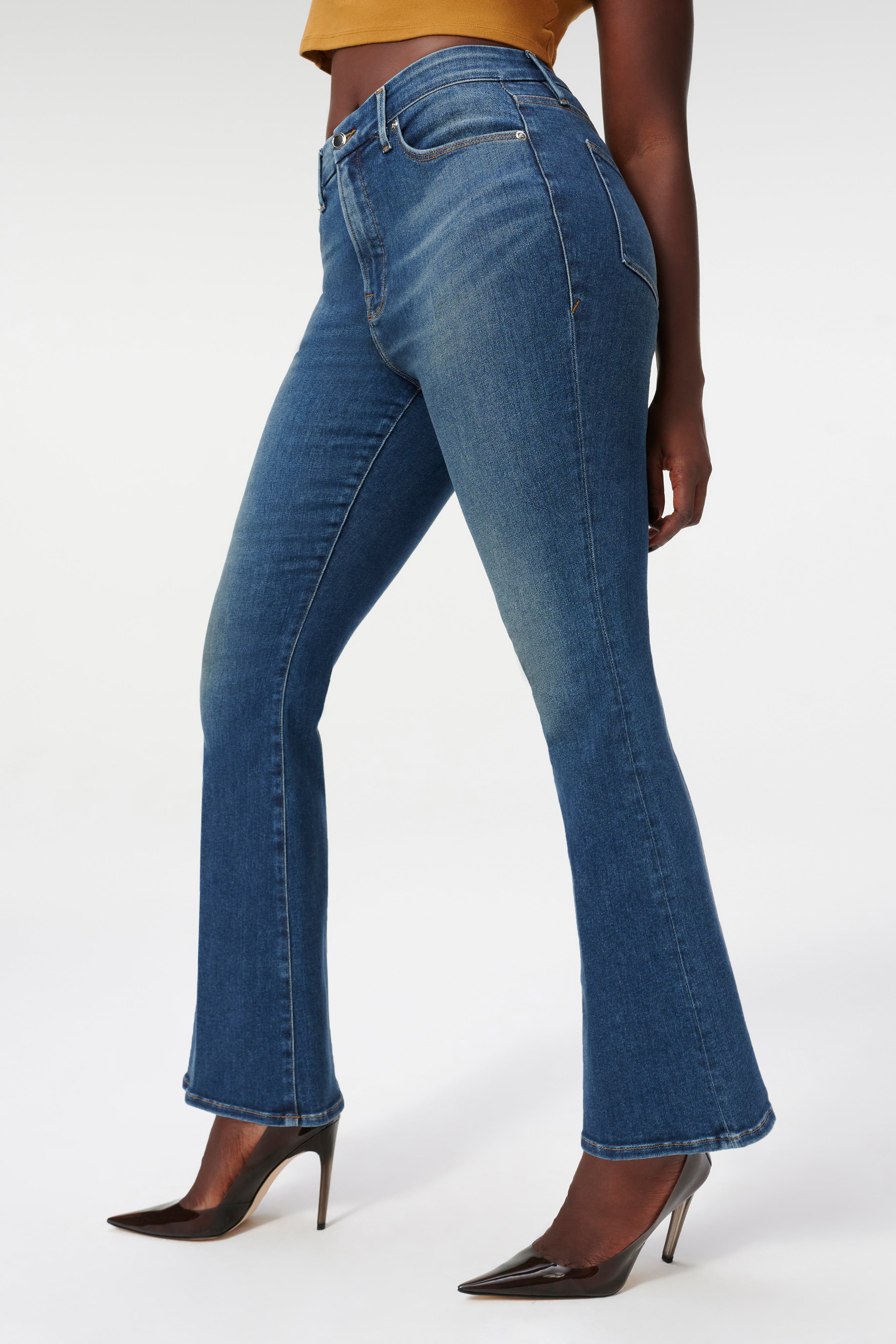 Good American Good Classic Denim Bootcut Jeans - US 2/UK 6