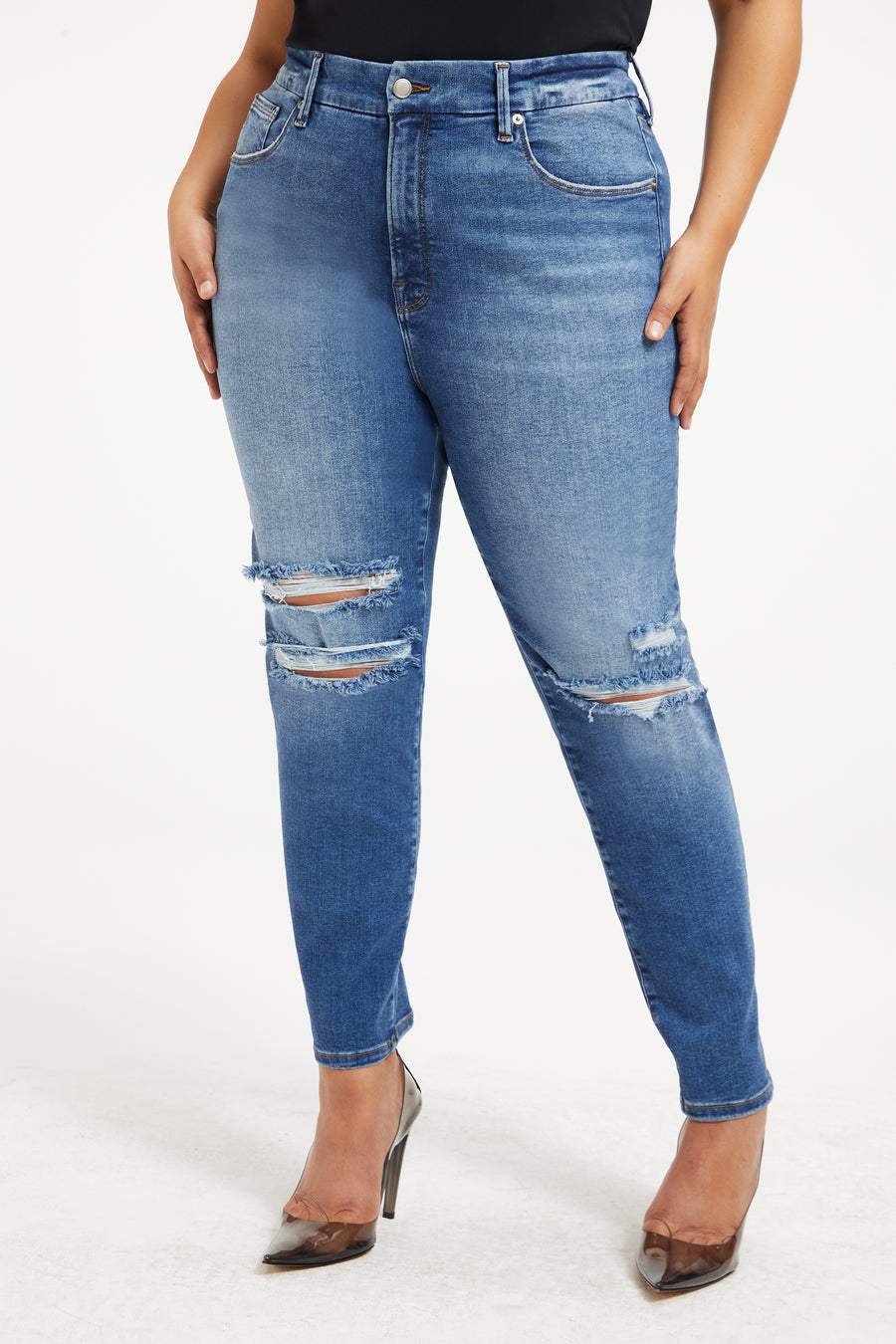 ALWAYS FITS GOOD LEGS CIGARETTE JEANS | INDIGO146 - GOOD AMERICAN