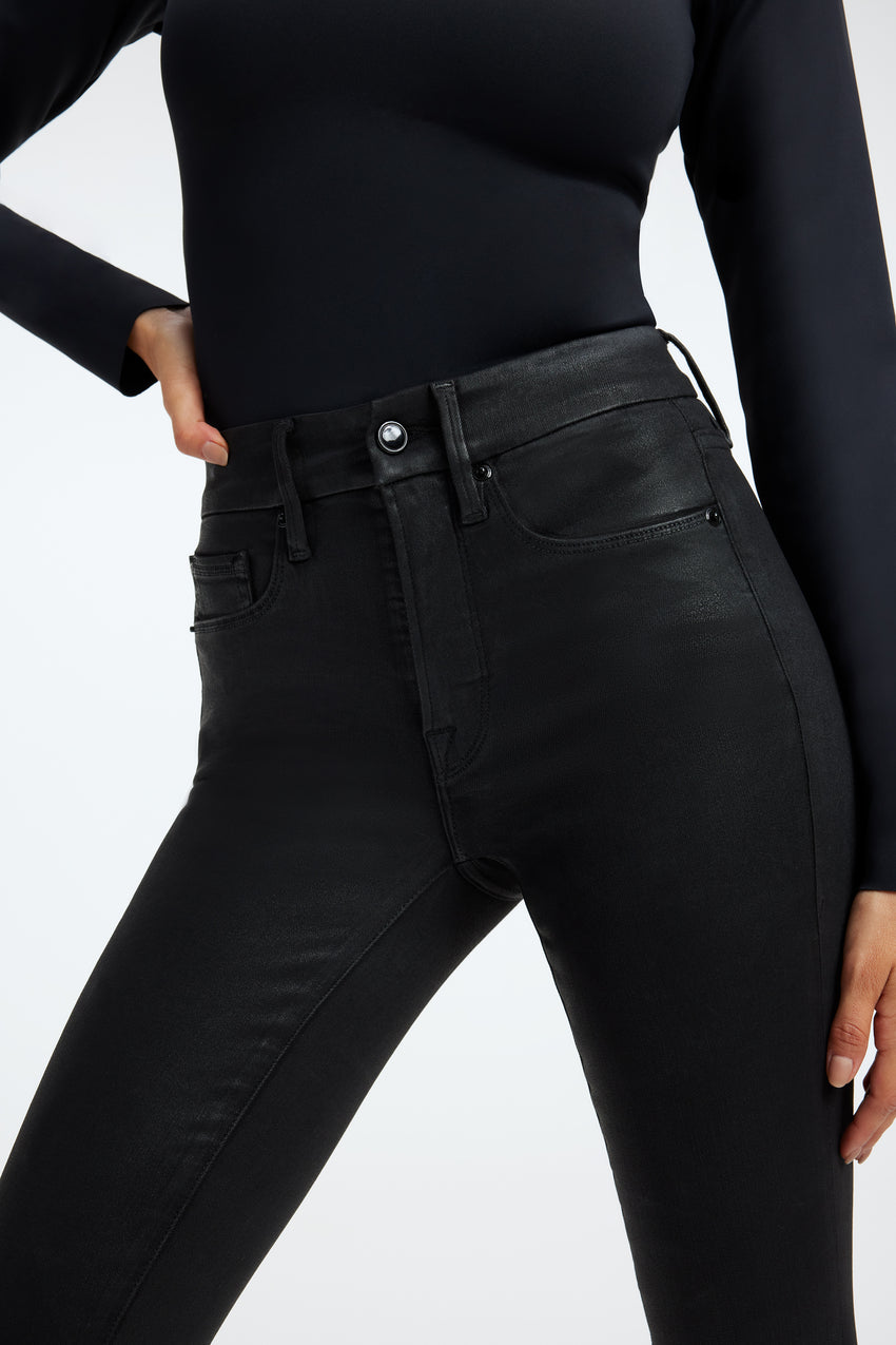 GOOD LEGS COATED SKINNY JEANS | BLACK001 View 6 - model: Size 0 |