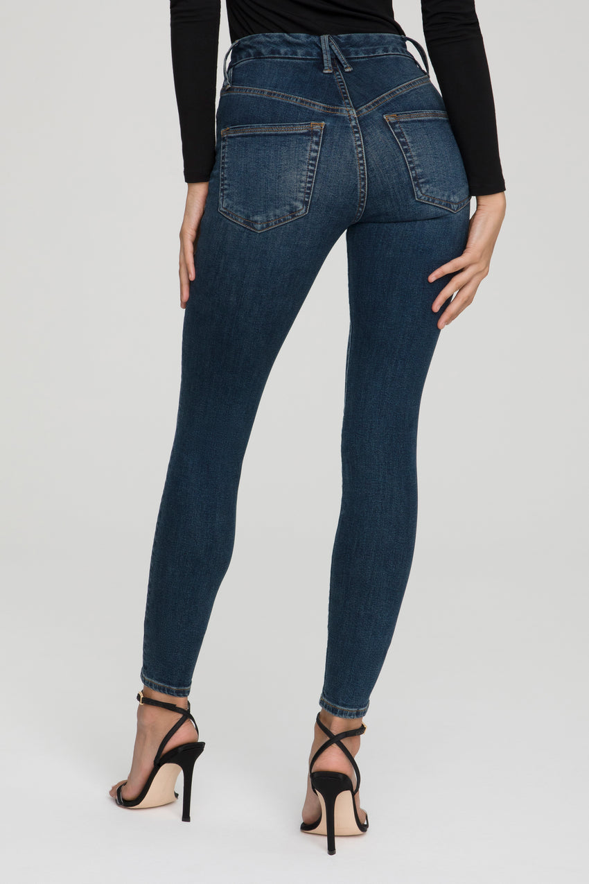 GOOD LEGS SKINNY JEANS | BLUE609 View 3 - model: Size 0 |