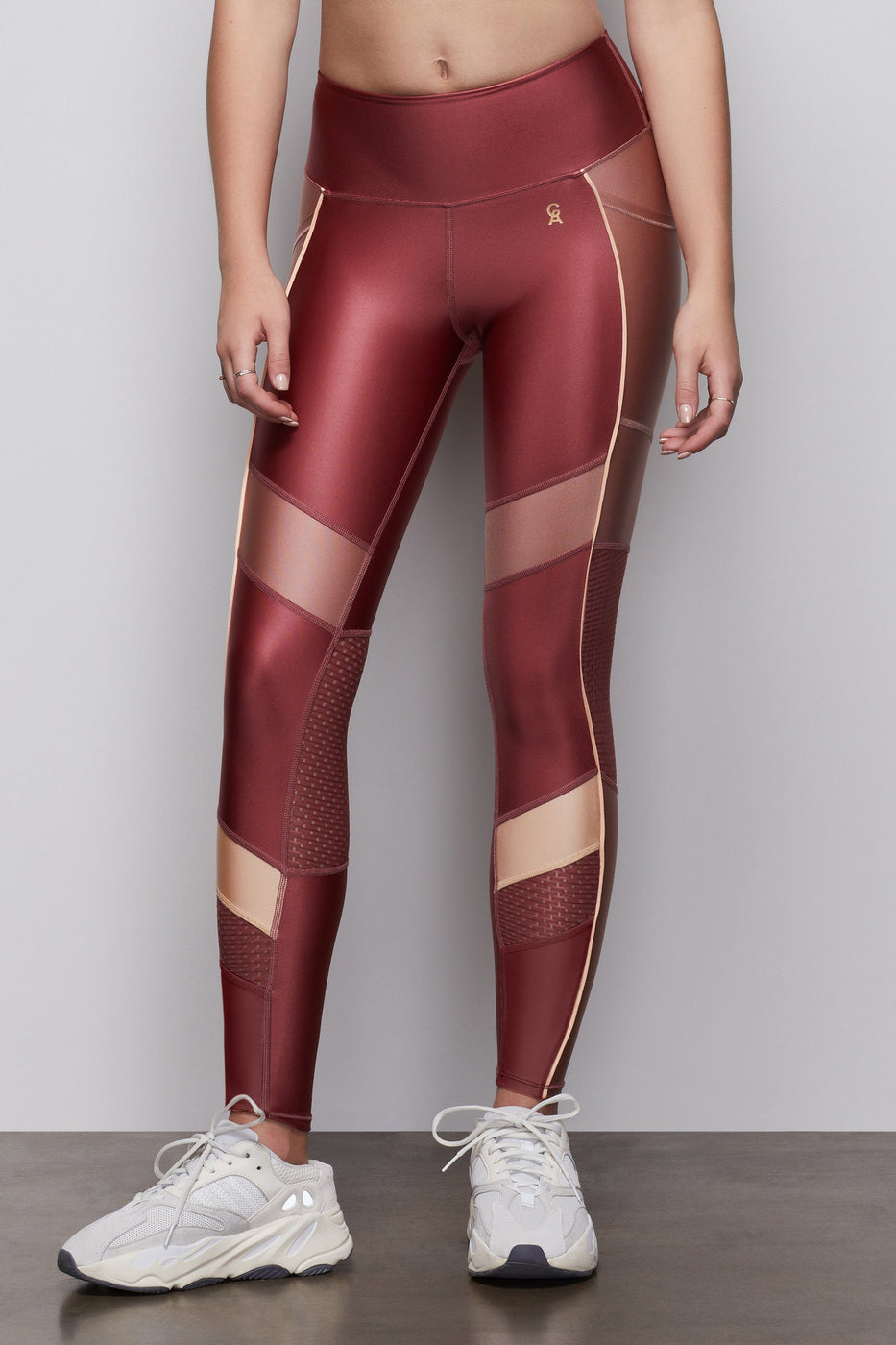 burgundy liquid leggings