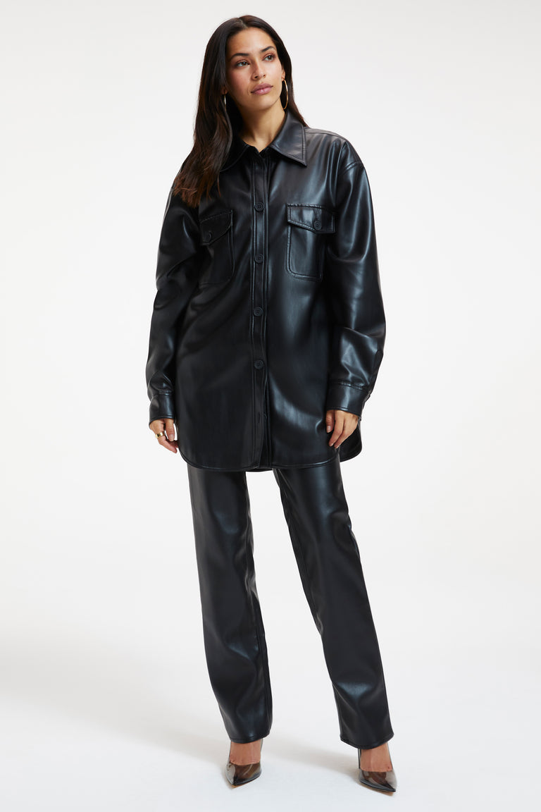 FAUX LEATHER SHACKET | BLACK001 – GOOD AMERICAN