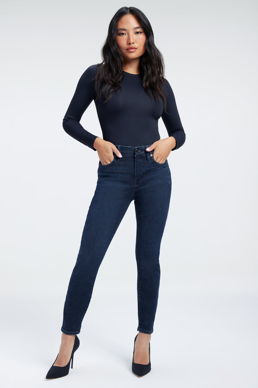 ALWAYS FITS GOOD PETITE SKINNY JEANS | DEEP BLUE002 - GOOD AMERICAN