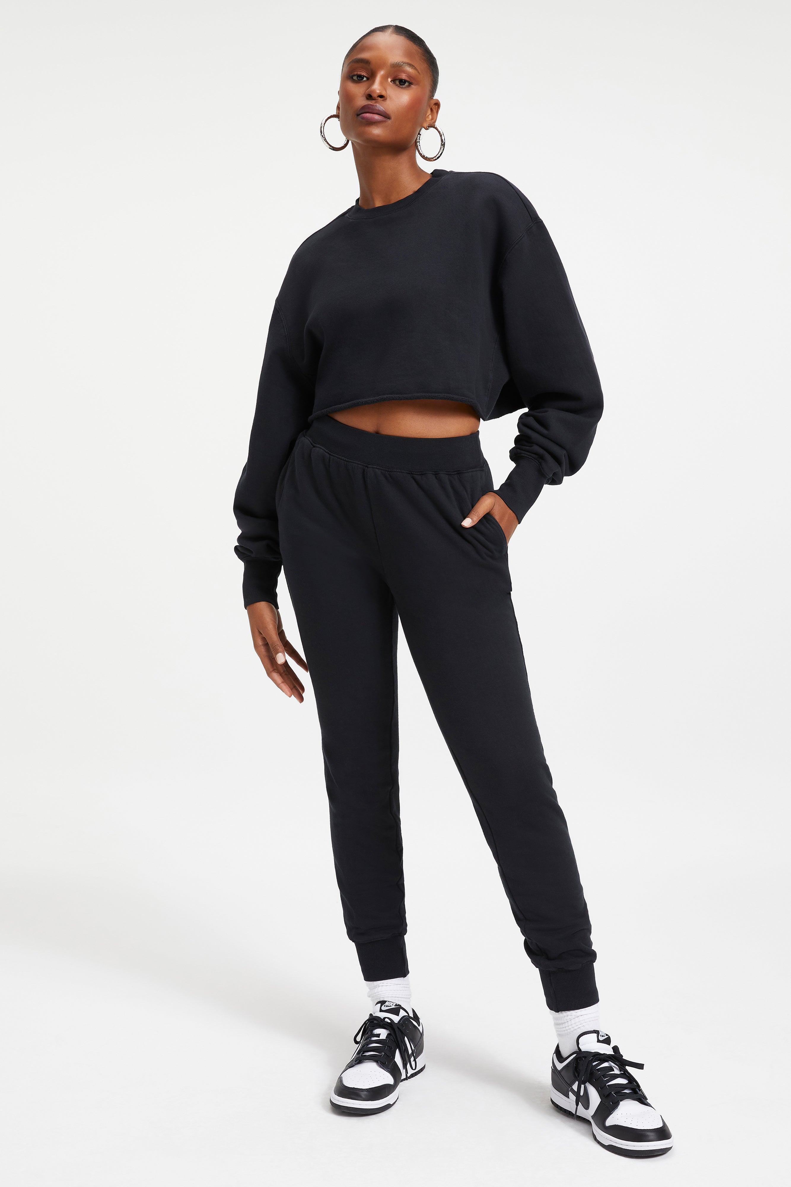 CROPPED SWEATSHIRT | BLACK001 - GOOD AMERICAN