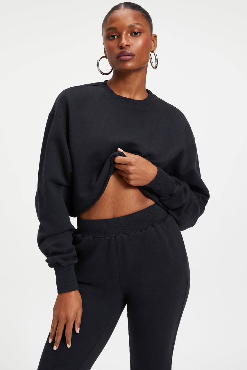 CROP SWEATSHIRT - BLACK