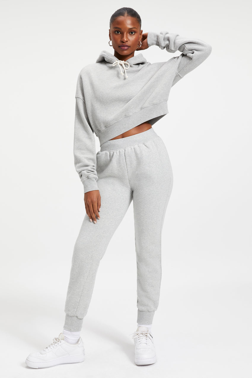 CROPPED & COOL HOODIE | HEATHER GREY001 View 4 - model: Size 0 |