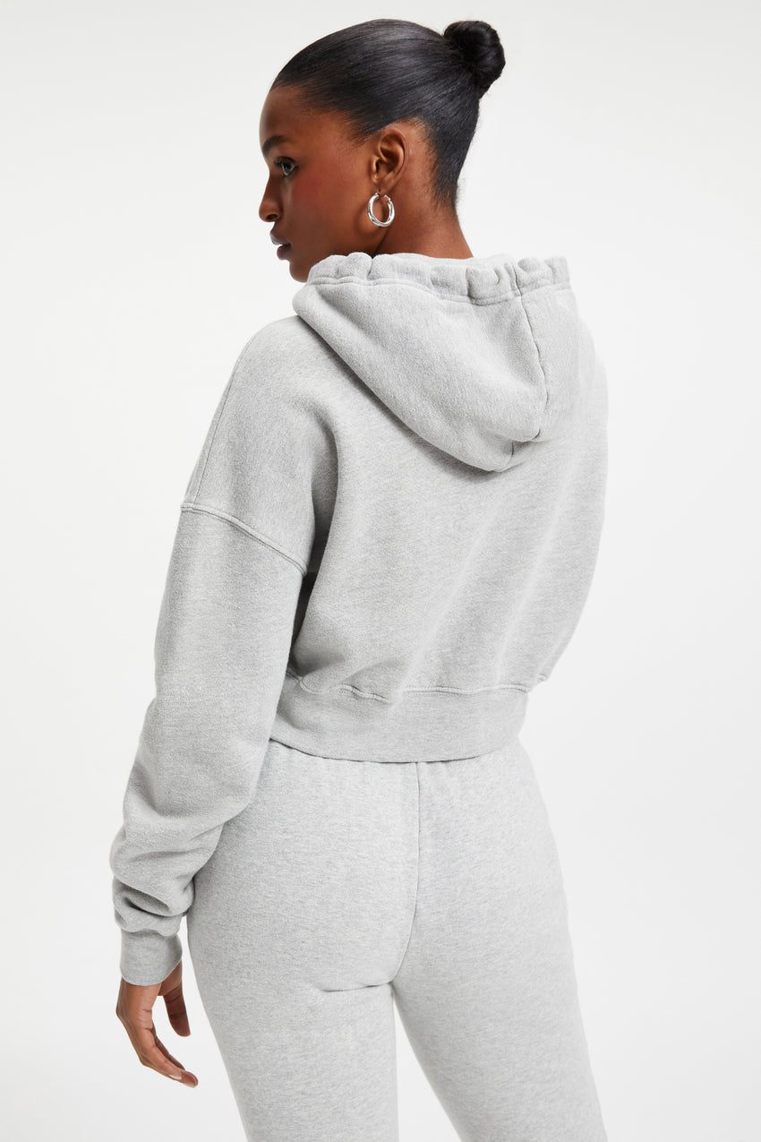 Noelle Super Cropped Hoodie - Heather Grey