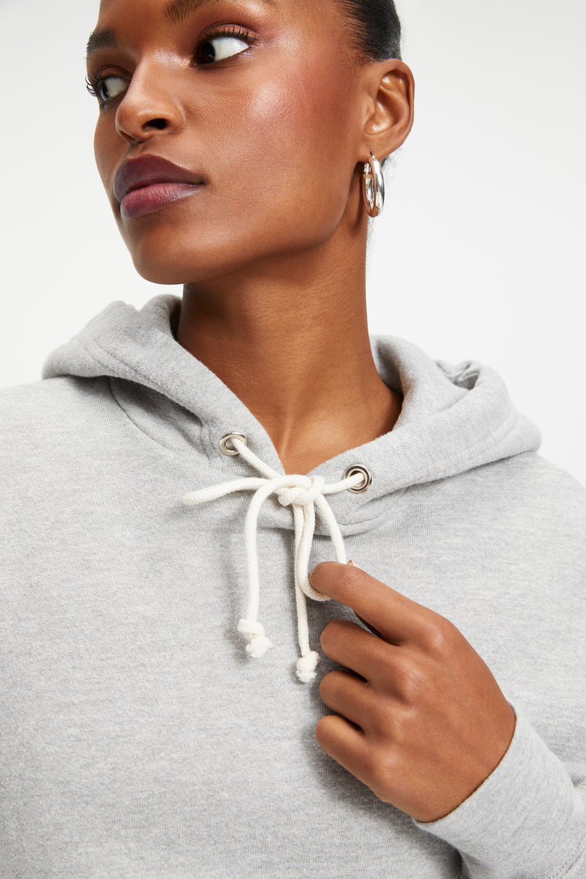 CROPPED & COOL HOODIE | HEATHER GREY001 View 3 - model: Size 0 |