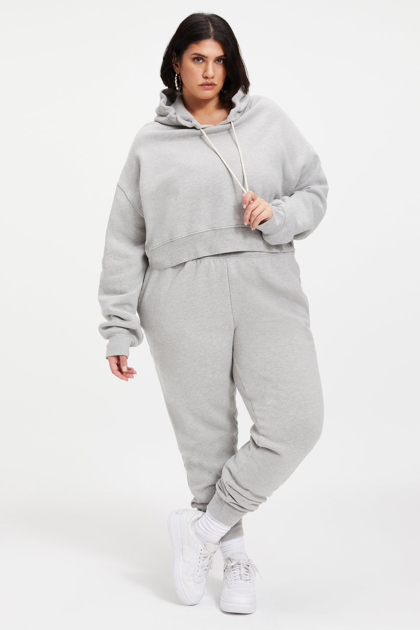 CROPPED & COOL HOODIE | HEATHER GREY001 View 5 - model: Size 16 |