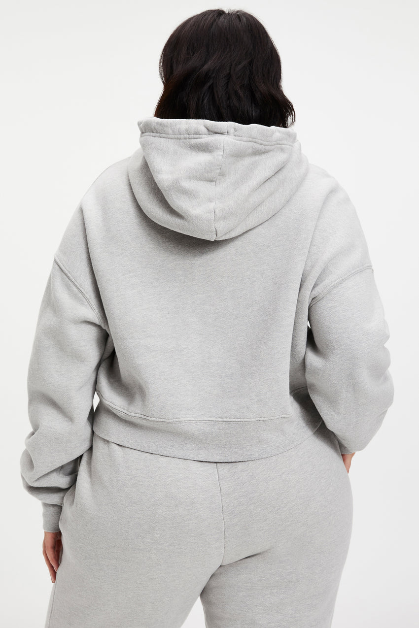 CROPPED & COOL HOODIE | HEATHER GREY001 View 6 - model: Size 16 |