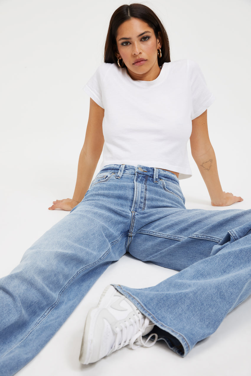 GOOD SKATE WIDE LEG JEANS | INDIGO208 - GOOD AMERICAN