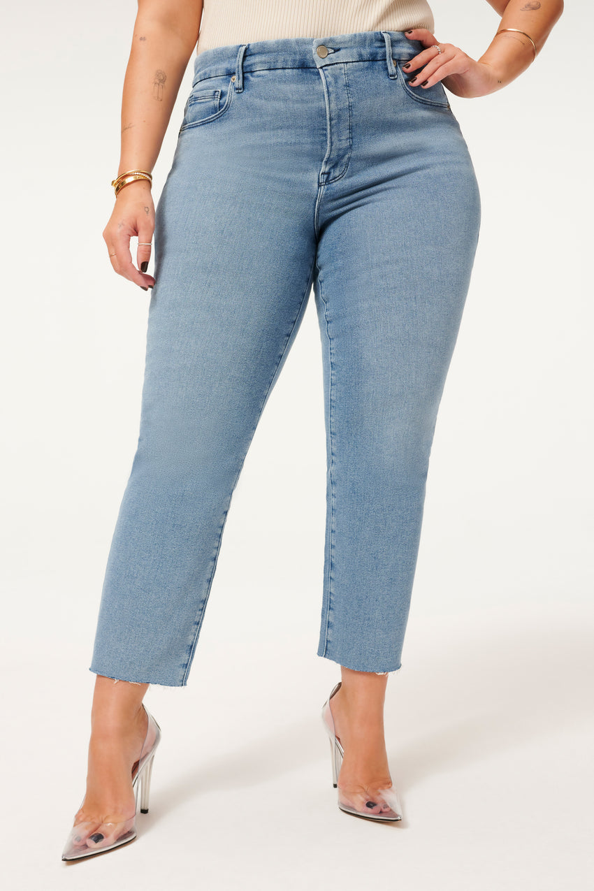 GOOD LEGS STRAIGHT JEANS | BLUE449 View 7 - model: Size 16 |