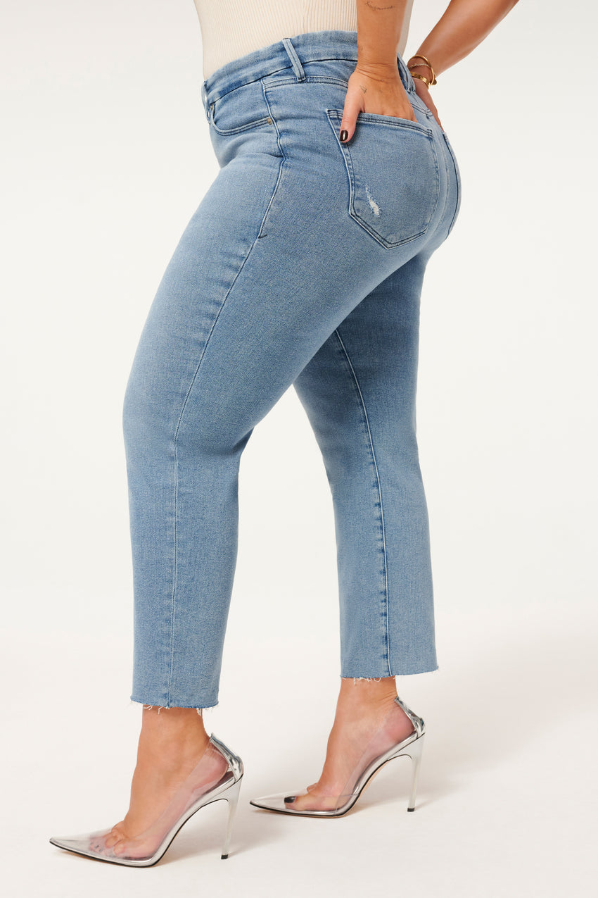 GOOD LEGS STRAIGHT JEANS | BLUE449 View 13 - model: Size 16 |