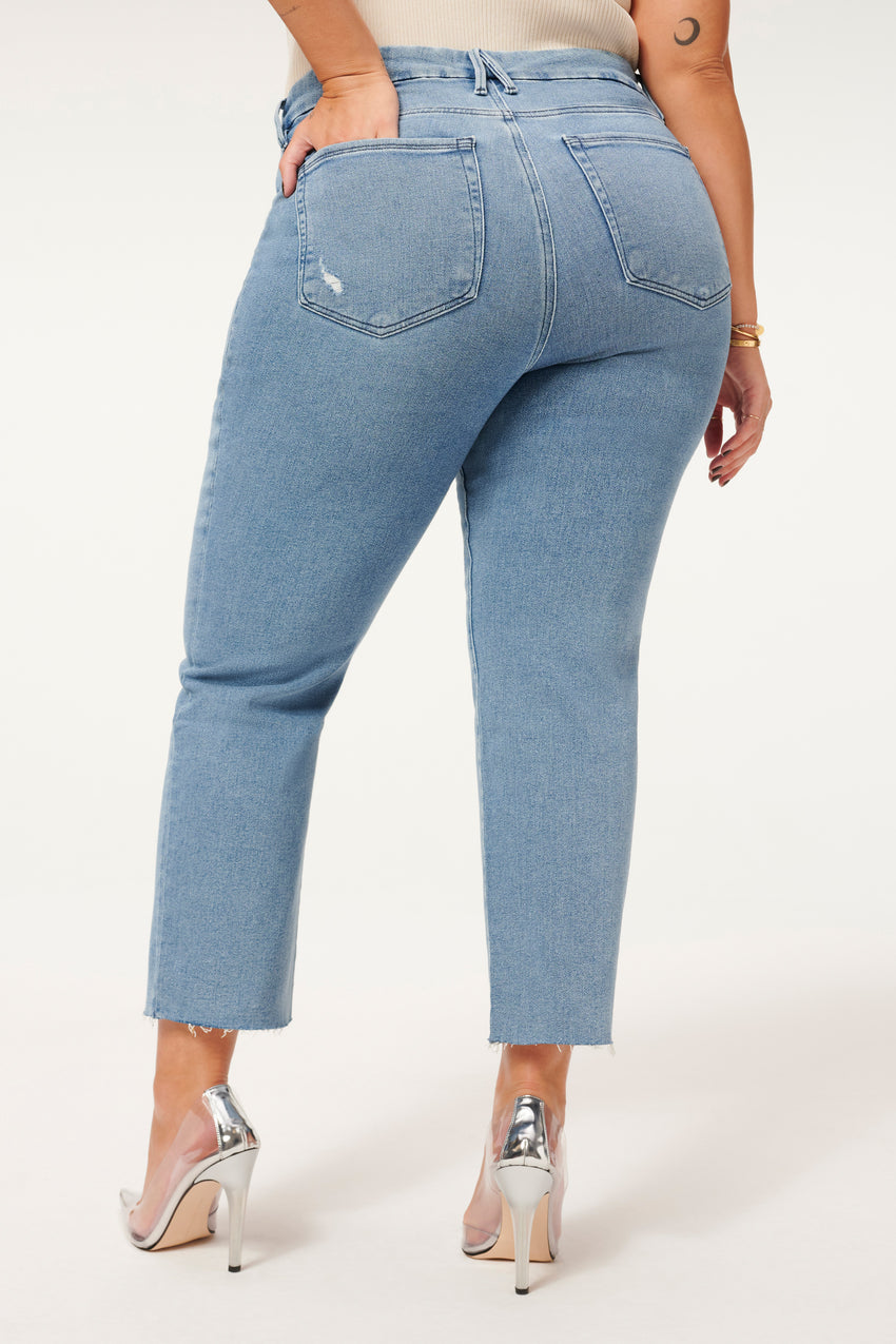 GOOD LEGS STRAIGHT JEANS | BLUE449 View 16 - model: Size 16 |