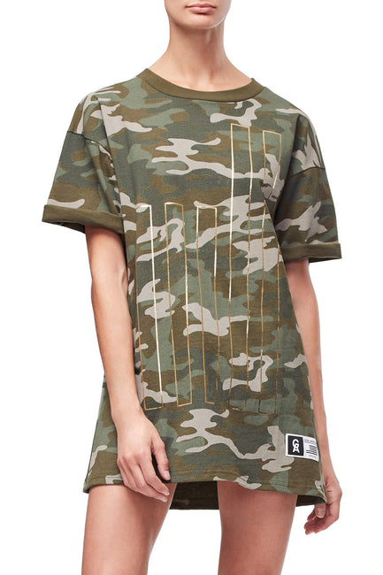 Goodies Cinched Waist Camo Tee