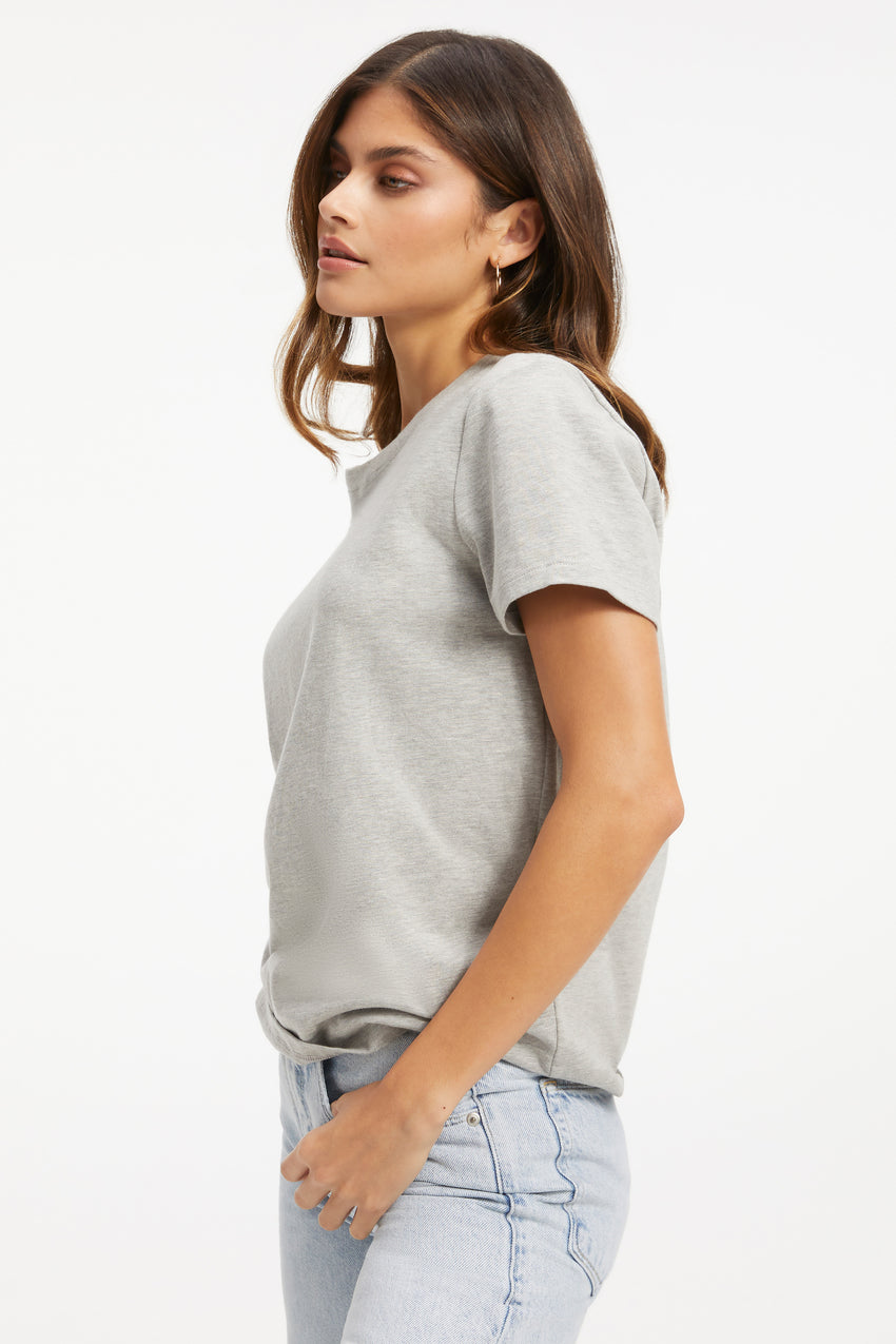 COTTON CLASSIC TEE | HEATHER GREY001 View 2 - model: Size 0 |