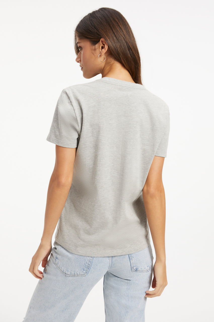 COTTON CLASSIC TEE | HEATHER GREY001 View 3 - model: Size 0 |