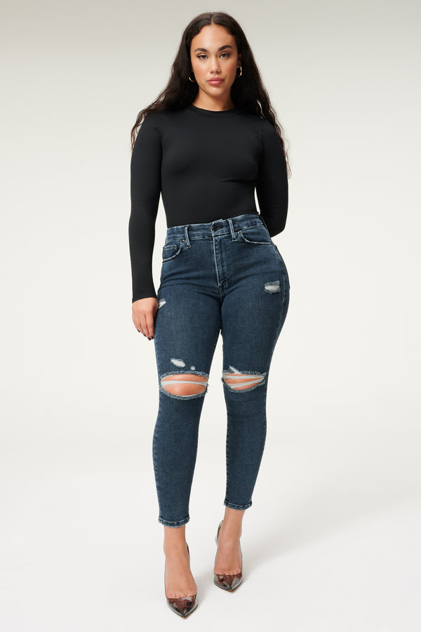 ALWAYS FITS GOOD WAIST CROPPED SKINNY JEANS | BLUE857 - GOOD AMERICAN
