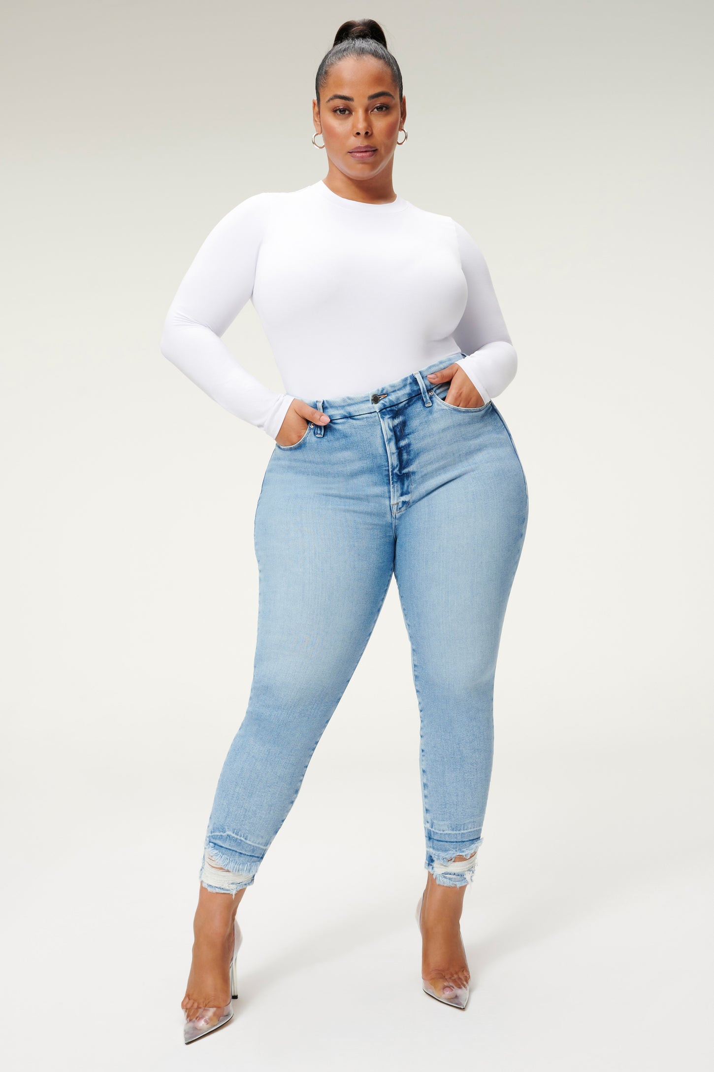 GOOD WAIST SKINNY CROPPED JEANS | BLUE856 - GOOD AMERICAN