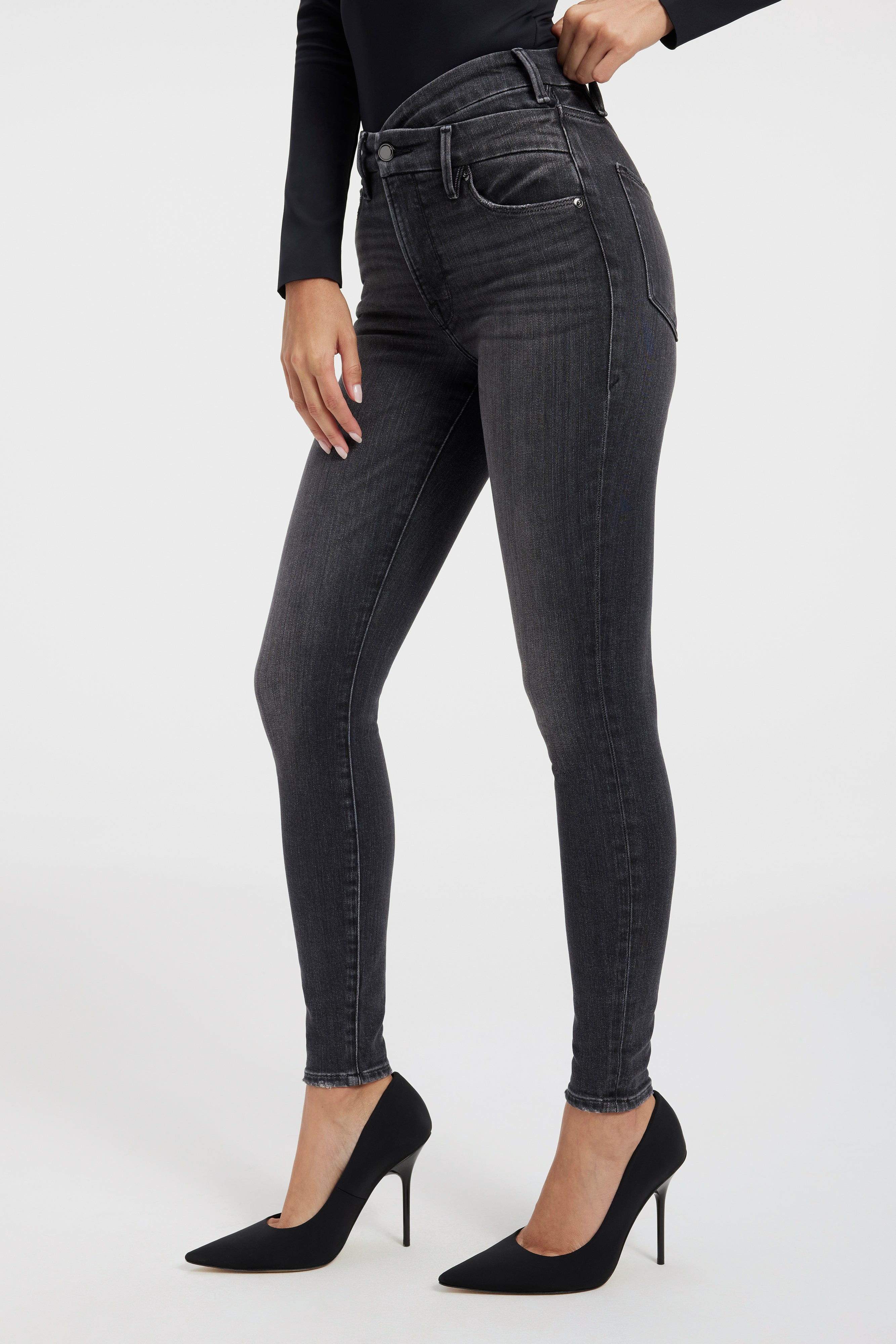 GOOD WAIST SKINNY CROPPED JEANS| BLACK219 - GOOD AMERICAN