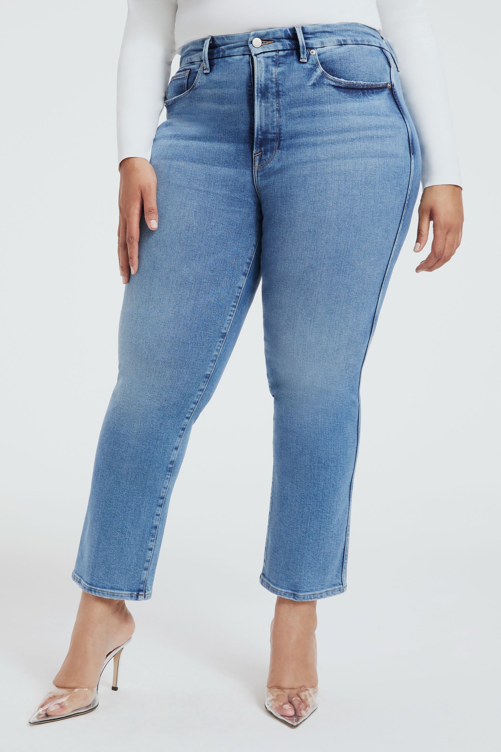 GOOD CURVE STRAIGHT LIGHT COMPRESSION JEANS | INDIGO268 - GOOD AMERICAN