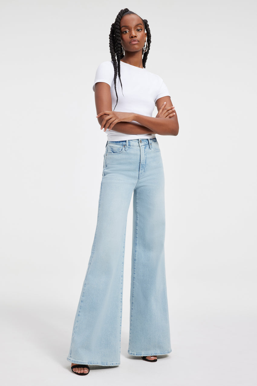 GOOD WAIST PALAZZO JEANS | BLUE452 - GOOD AMERICAN