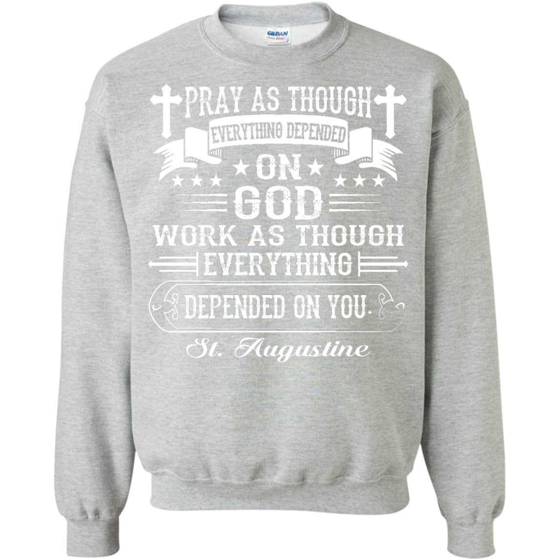 St. Augustine Quote Pullover Sweatshirt 8 oz – Christian Catholic Shop