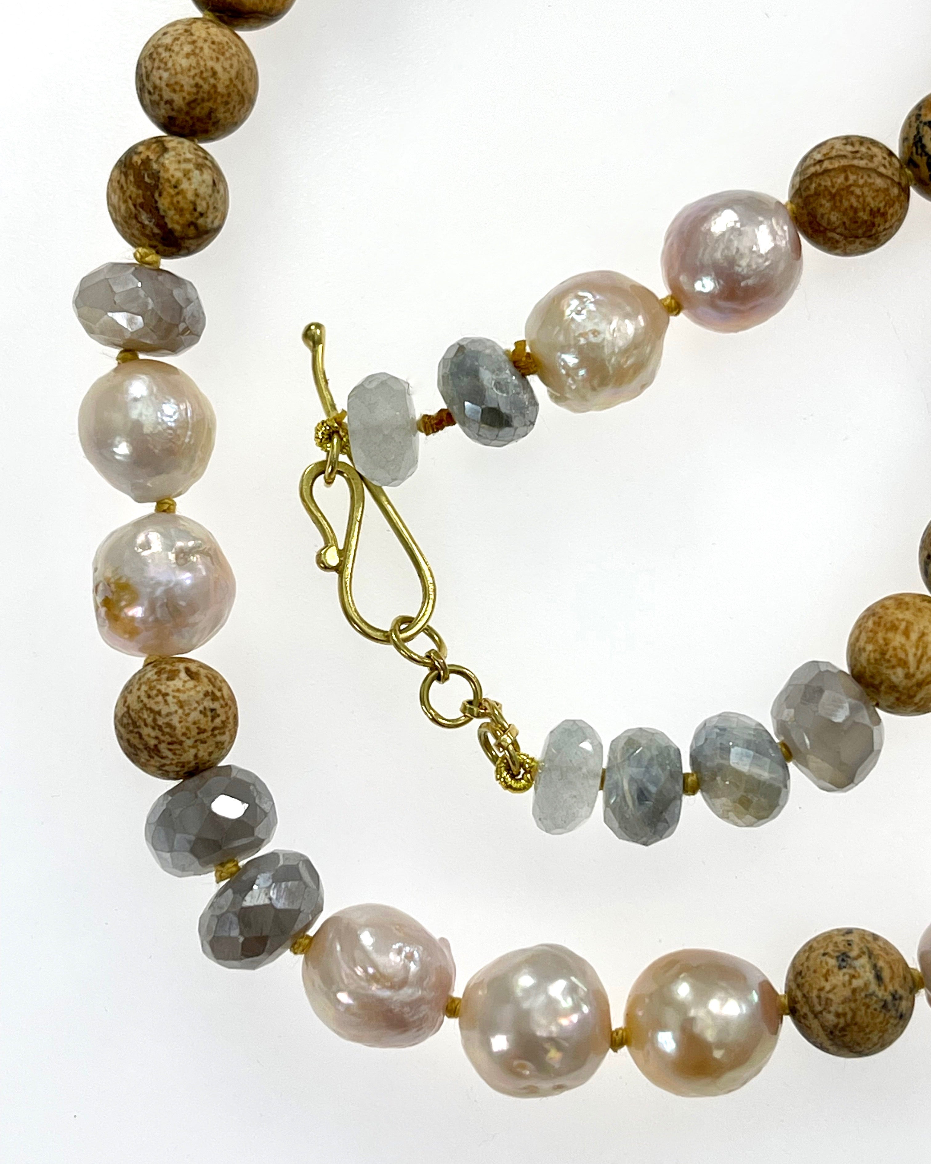 Lena Skadegard Pearl & Silverite Necklace
