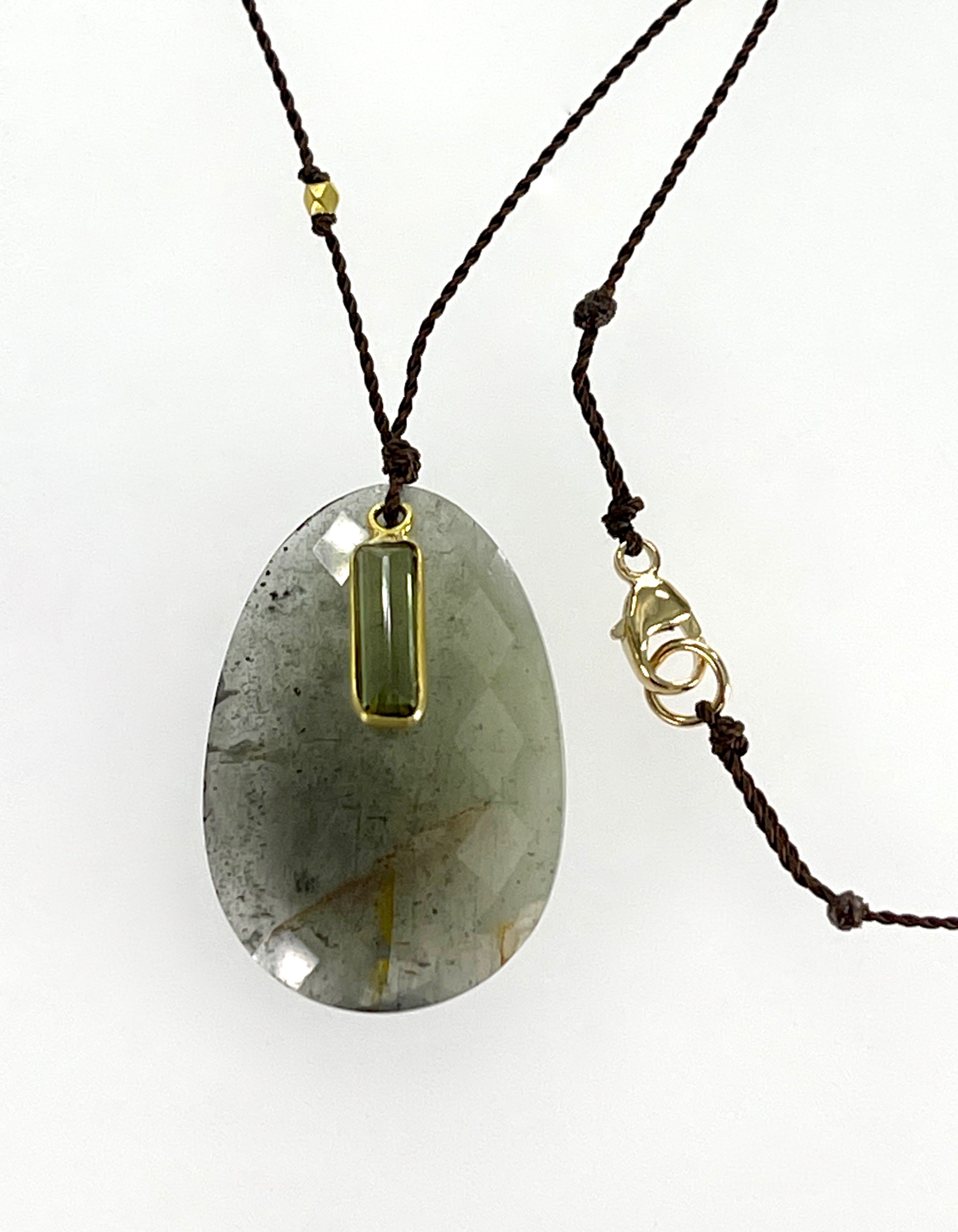Margaret Solow Moss Aquamarine and Tourmaline Necklace