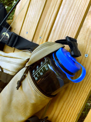 the gearpac has awesome water bottle storage, holds two 32oz. water bottles