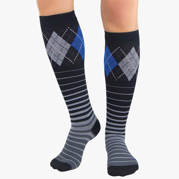 Zensah Argyle Compression Socks - Black/ Blue: #1 Fast Free Shipping -  Ithaca Sports