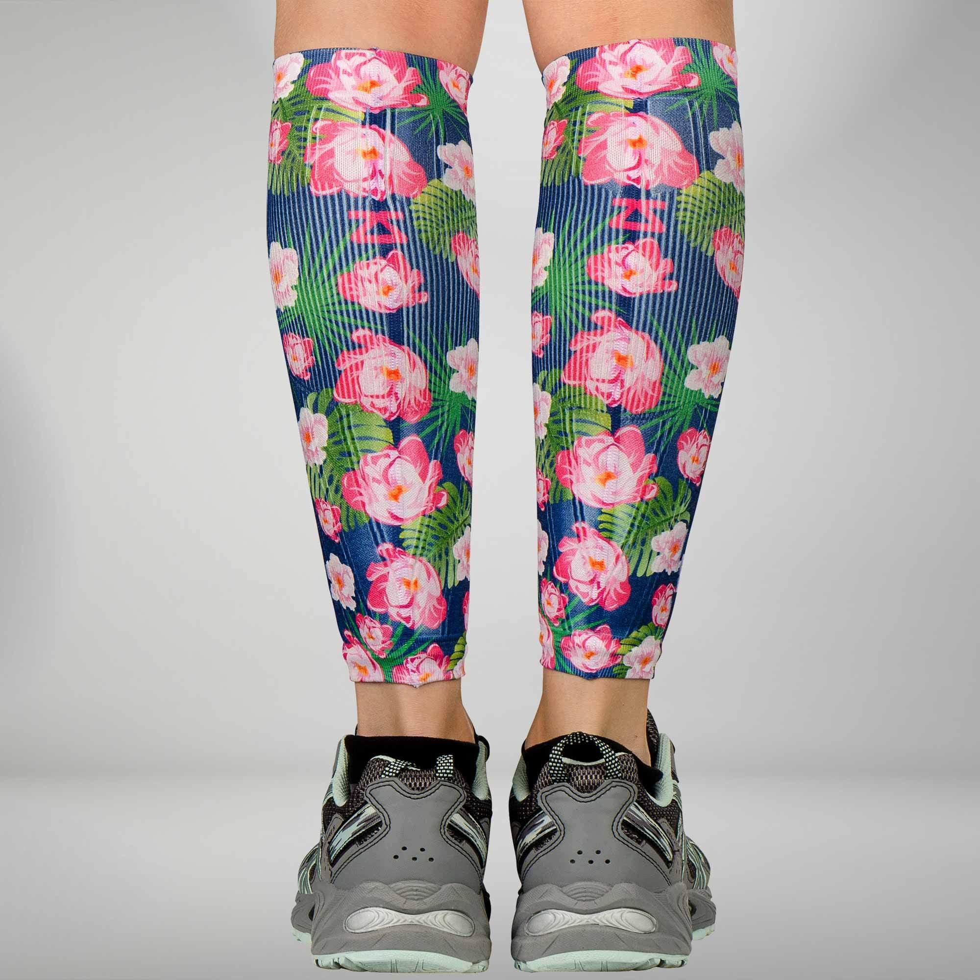 Floral Compression Leg Sleeves Calf Sleeves Marathons Zensah