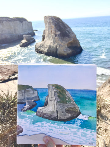 shark fin cove santa cruz painting