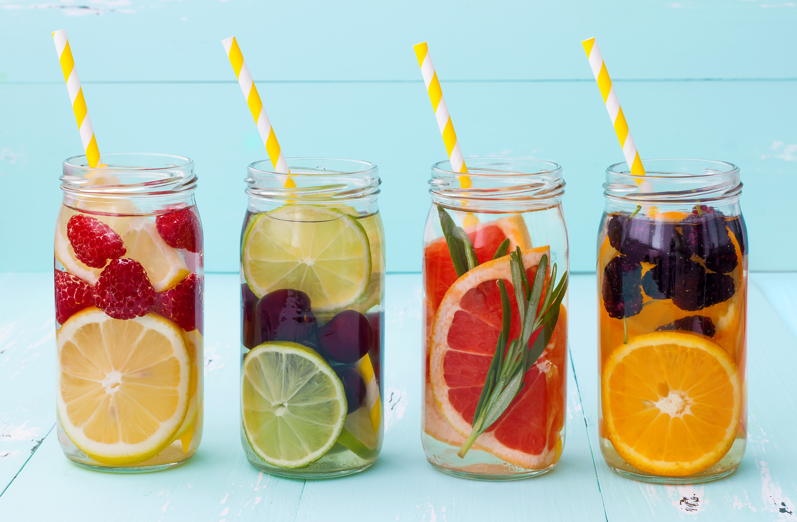 Detox fruit infused flavored water