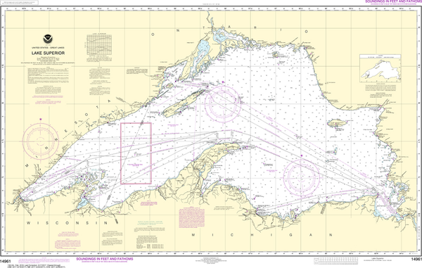 POD NOAA Charts for the Great Lakes (GL1): Lake Superior Tagged ...