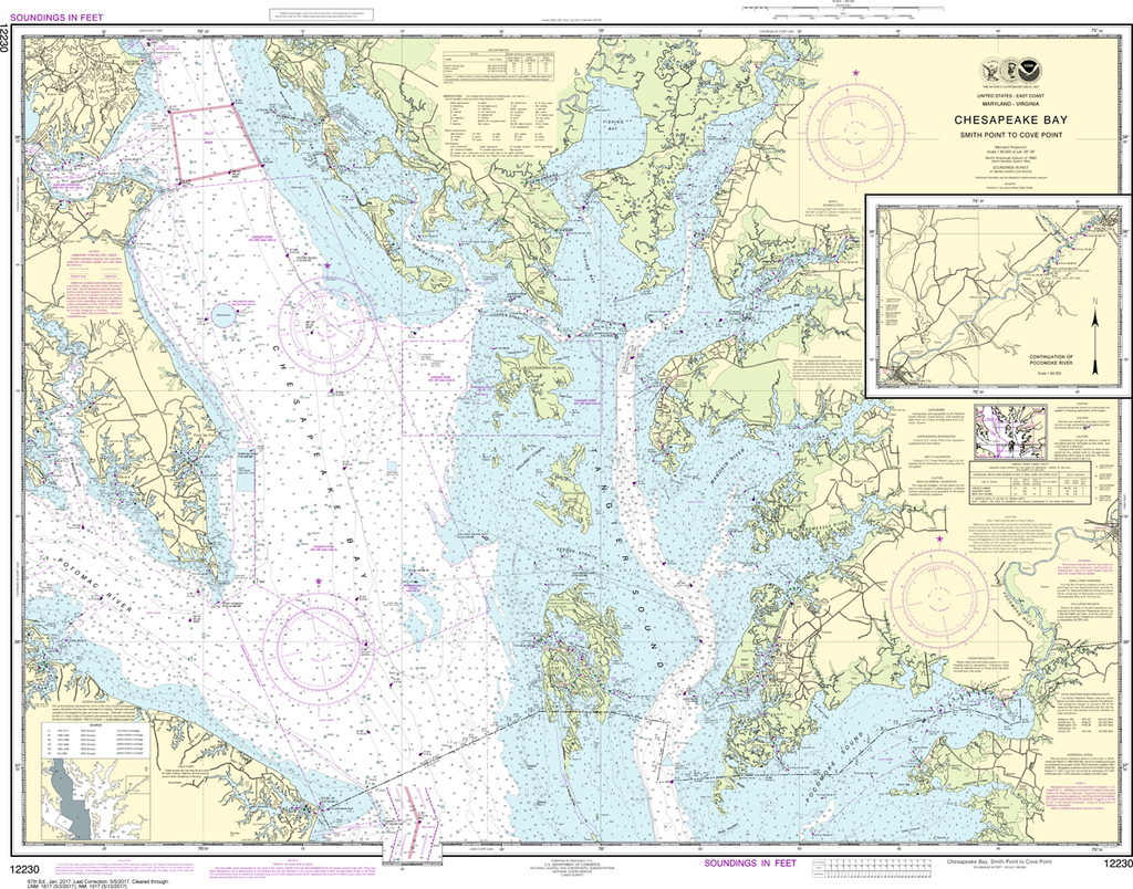 NOAA Chart 12230: Chesapeake Bay: Smith Point to Cove Point - Captain's ...