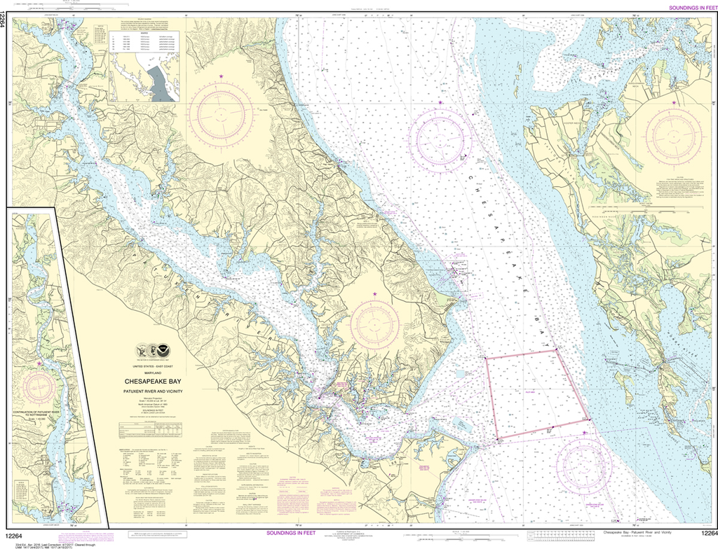 NOAA Chart 12264 Chesapeake Bay Patuxent River and Vicinity Captain