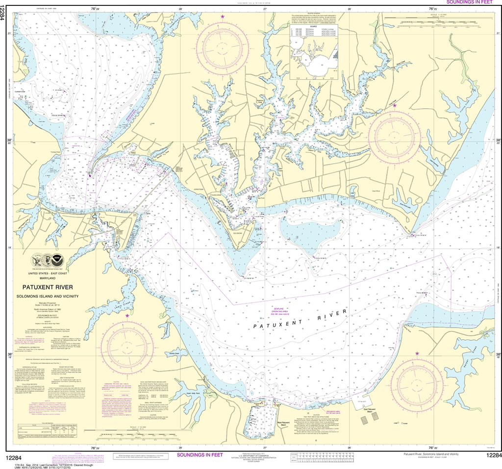 NOAA Chart 12284: Patuxent River: Solomons lsland and Vicinity ...