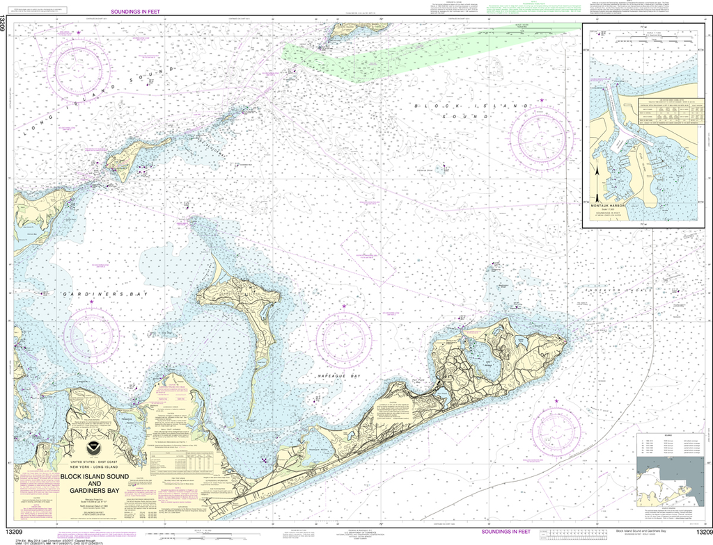 NOAA Chart 13209 Block Island Sound and Gardiners Bay, Montauk Harbor