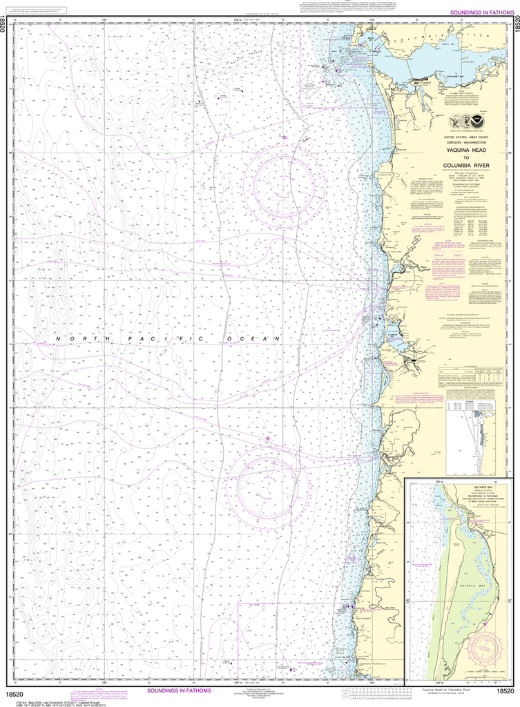 NOAA Chart 18520 Yaquina Head to Columbia River, Netarts Bay Captain